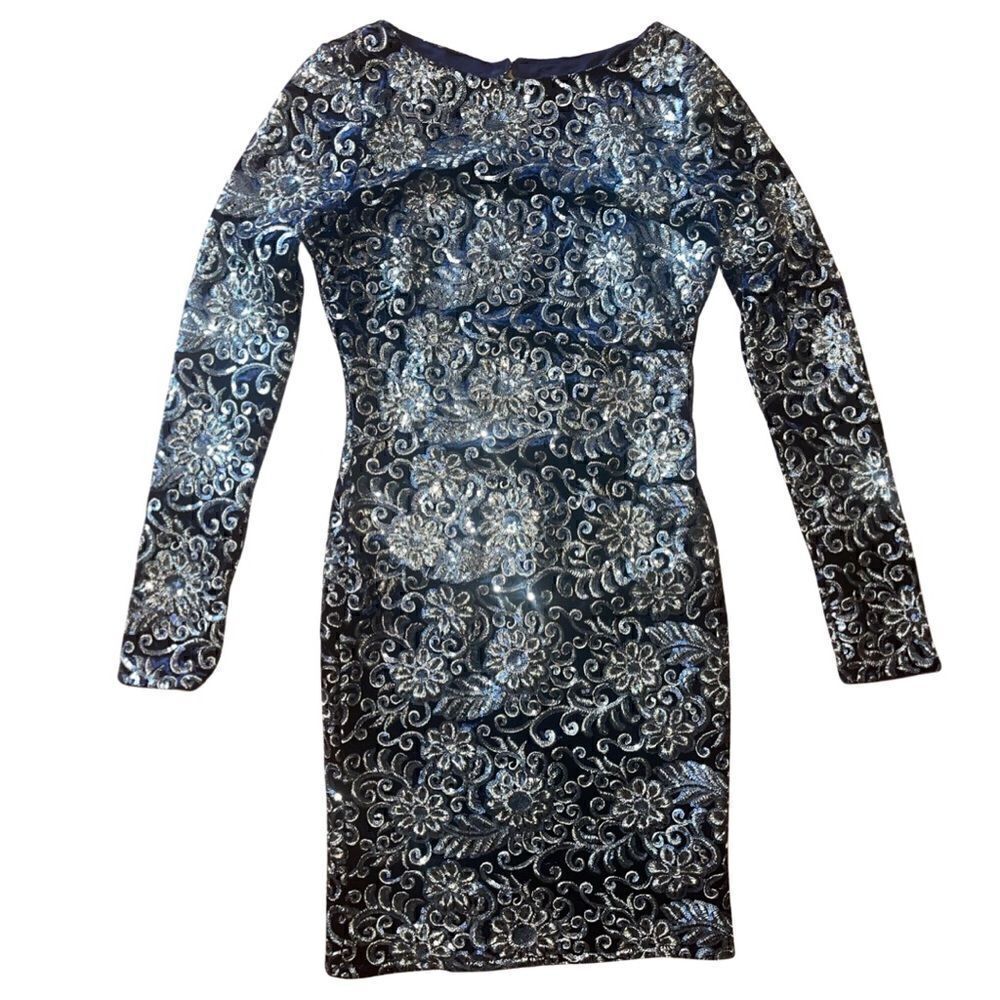Akira Gemini Lace Velvet Open Back Dress Size Small